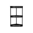 thumbnail image 2 of CuiLiyq 3 Tier Corner Shelving Unit, Waterproof and Rust Proof Plastic Standing Clothes Rack Shoes Shelf Organizer for Kitchen and Living Room, 22" x 10.2", Black, 2 of 6
