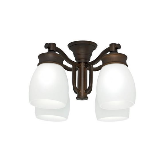 Casablanca 99091 Maiden Bronze Outdoor 4 Light Fixture with Cased White Glass