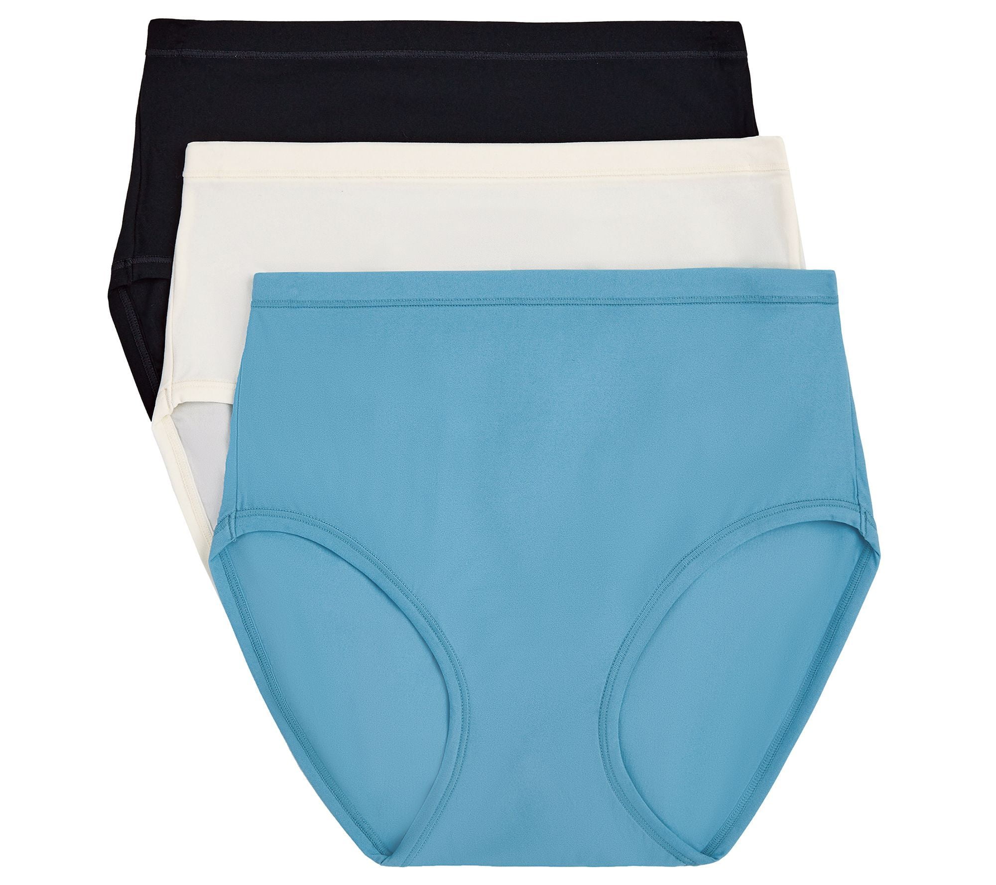 Set of 3 Cuddl Duds Women's Panties Sz L Smooth Micro Hipster White