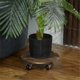 thumbnail image 4 of Round Universal Wheel Flower Pot Wooden Stand Flower Pot Base with Wheels Allows You to Easily Move the Potted Plants,D, 4 of 5