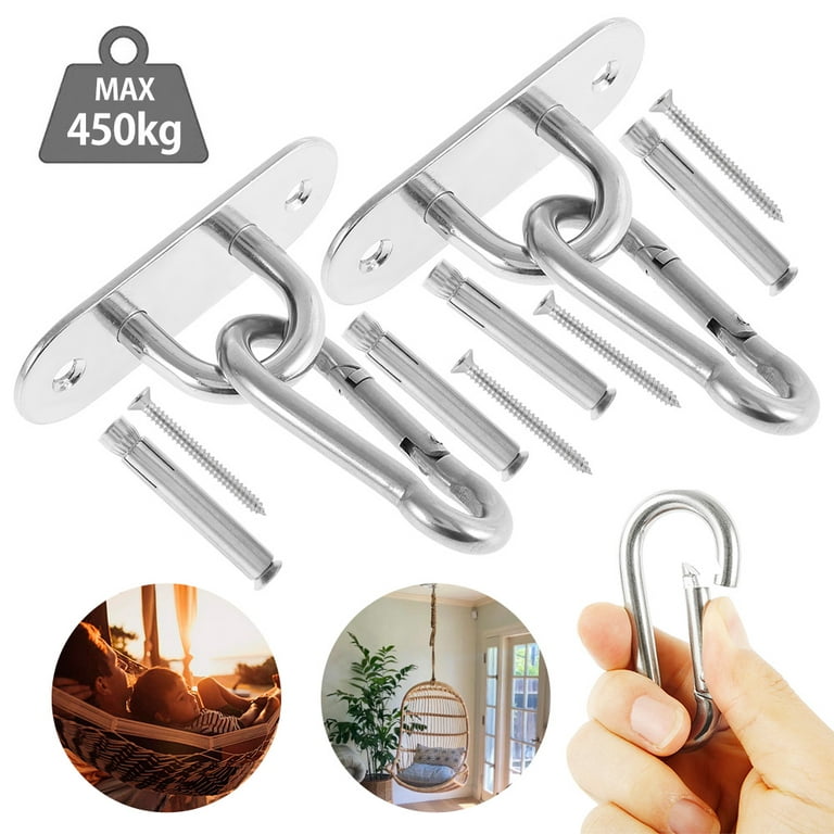 Atopoler 304 Stainless Steel Ceiling Hook with 8 Screws, Heavy