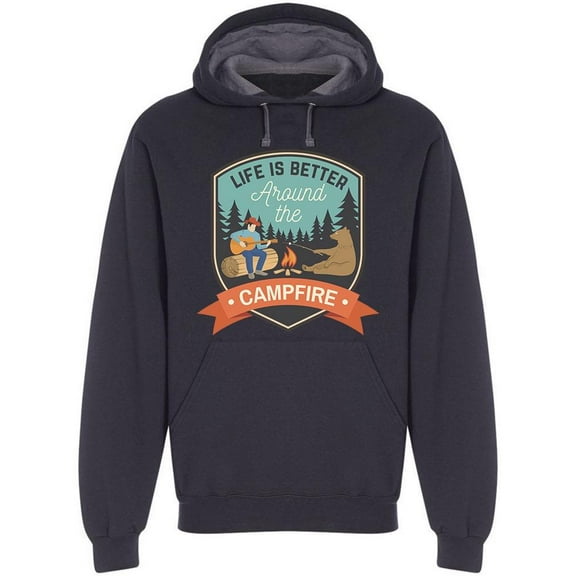 Life's Better Around Campfire Hoodie Men -Image by Shutterstock, Male x-Large