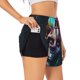 thumbnail image 1 of Balery Modern Abstract Colorful Skull B Pantalones cortos deportivos para mujer con forro y dos bolsillos, elásticos, para entrenamiento, gimnasio, yoga-Large, 1 of 7