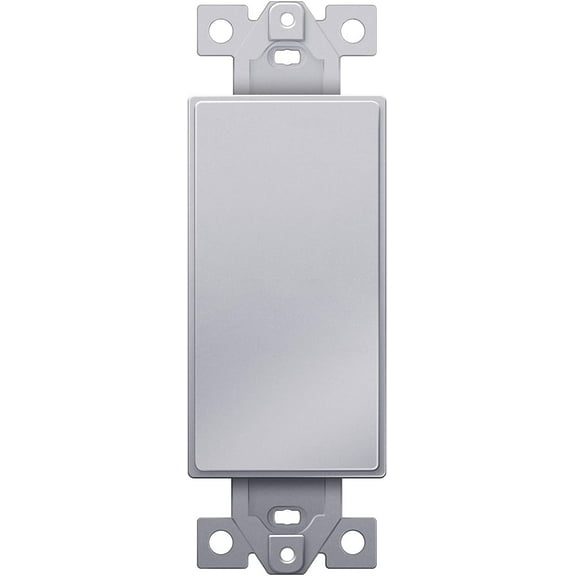 ENERLITES Blank Adapter Insert for Decorator Wall Plates, Unbreakable Polycarbonate Thermoplastic, ETL Listed, 6001-SV, Silver, 1 Piece