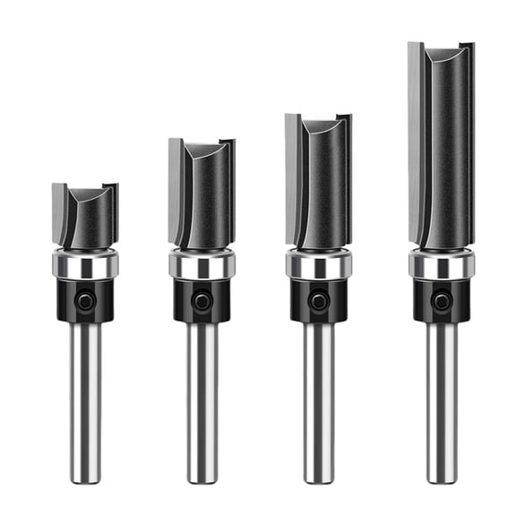 4Pcs 1/4inch Shank Flush Trim Routers Bit Pattern Bit Bottom Bearing Wood Router