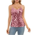 thumbnail image 2 of Mifsaly Sequin Tank Top Women Slim Fit Glitter Camisole Elegant Fashion Sleeveless Shirt Cocktail Party Evening Tops Mardi Gras Going Out Outfits S, 2 of 9
