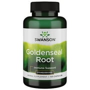 Swanson Goldenseal Root - Herbal Supplement Promoting Immune Support and Overall Wellness - Features Goldenseal Root Extract Standardized to Minimum 5% Total Alkaloids - (120 Capsules, 125mg Each)