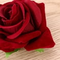 thumbnail image 4 of EeaseMX Horquilla 2 en 1 con flor de rosa artificial grande, broche de flores para mujer para fiesta (rojo vino), 4 of 8