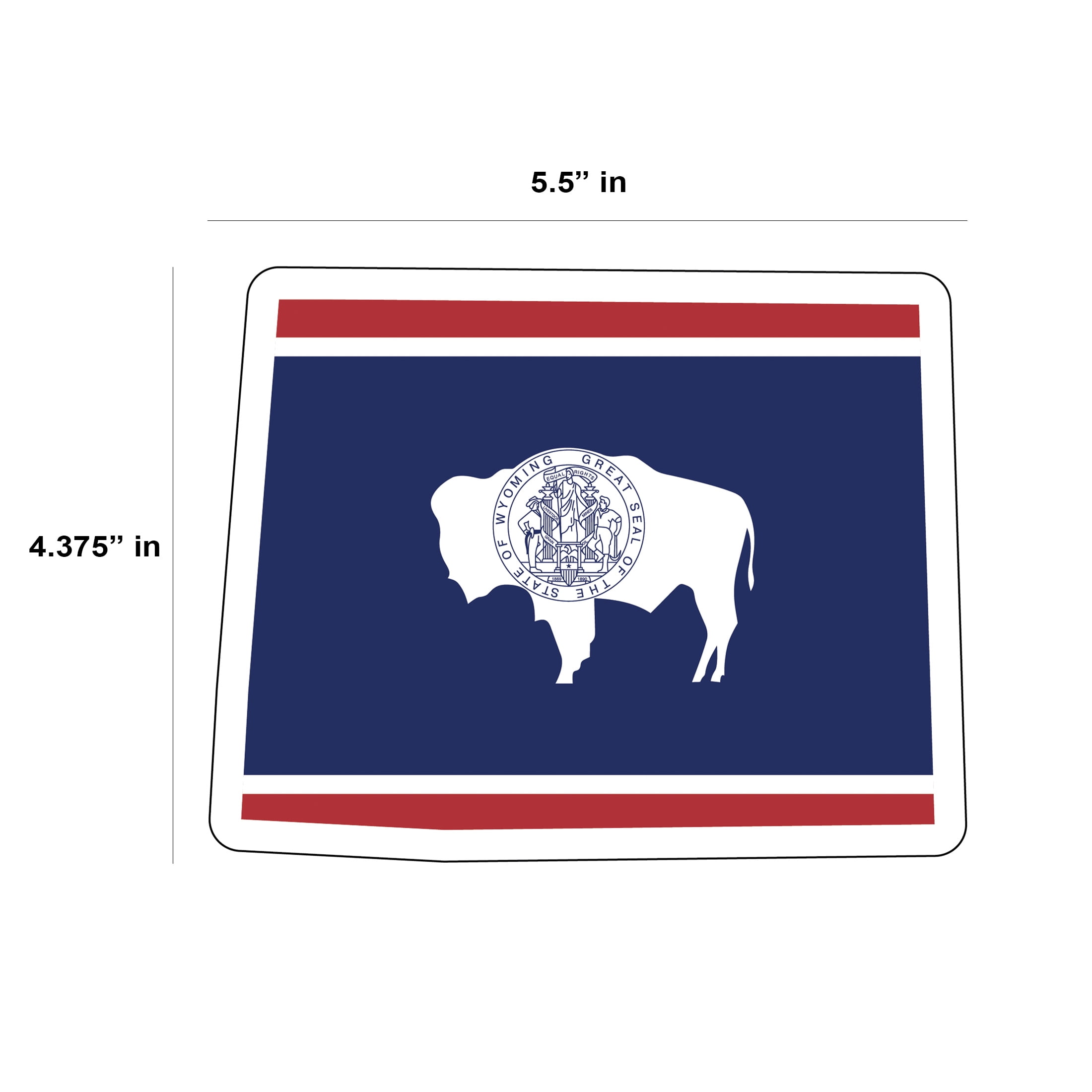 Auto Drive Wyoming State Vinyl Automotive Decal, Multicolor, 5.5” x 4.375”