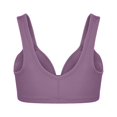 thumbnail image 4 of CHUANK Front-Closure Wireless Leisure Bra - Comfortable Plus Size Bras For Women Purple L, 4 of 9