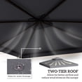 thumbnail image 4 of Outsunny 9.8' x 9.8' Gazebo Replacement Canopy Top, 2-Tier Ventilated Polyester Roof Cover with PA Coating, Dark Gray Shade for Garden Patio and Outdoor Living Spaces, 4 of 8