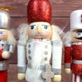 thumbnail image 4 of 5 Pack Wooden Nutcracker Figure Ornaments, Wood Soldiers Set for Christmas Tree, Xmas Holiday Decorations, 5 inches, 4 of 7
