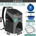 thumbnail image 2 of PetAmi Small Dogs and Cat Backpack Carrier, Airline Approved Pet Backpack Carrier, Ventilated, Safety Strap, Buckle Support Designed for Hiking Travel Camping Outdoor, Max 18 lbs (Heather Gray), 2 of 8