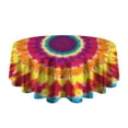 thumbnail image 5 of Colorful Rainbow Tie Dye Spiral Pattern Round Tablecloth 60"x60",Wrinkle Wipeable Table Cloth for Kitchen Dining Room Picnic Patio Party, 5 of 6