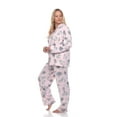 thumbnail image 3 of White Mark Women's Floral Long Sleeve Button-Down Pajama Set, 3 of 6