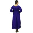 thumbnail image 5 of Bimba Women's Cotton Smocked Waist Long Casual Maxi Dress, 5 of 6