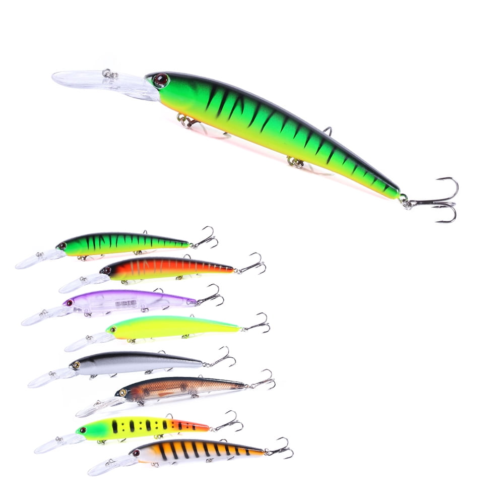 HENGJIA Fishing Lures Large Hard Bait Minnow VIB Lure with Treble Hook Life-Like Swimbait Fishing Bait Popper Crankbait Sinking Lure for Bass Trout Walleye Redfish