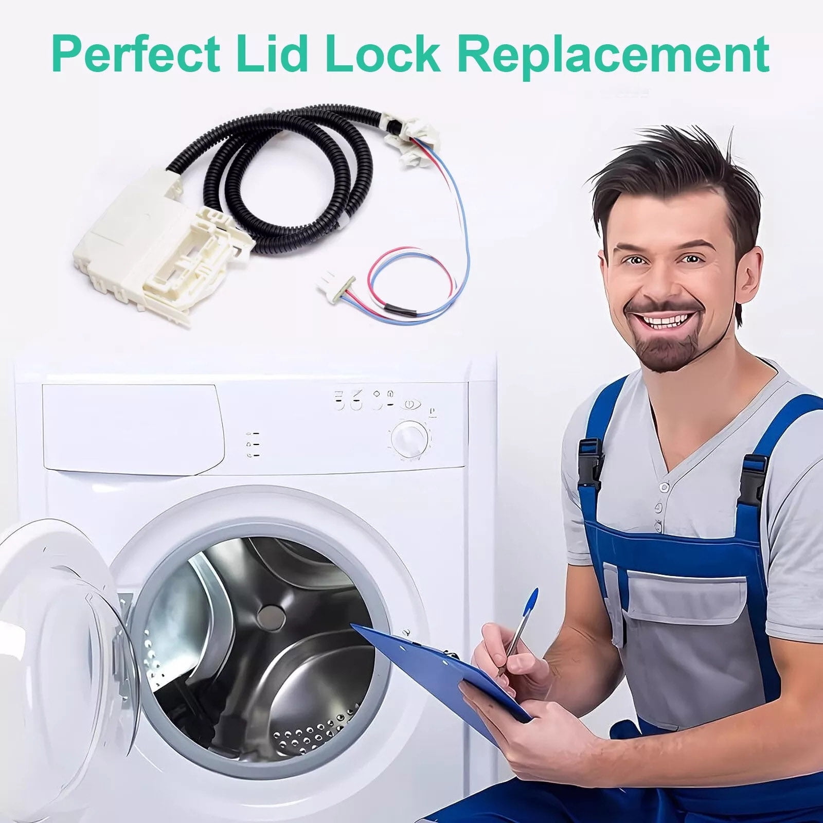 For GTW490ACJ6WS Washer Lid Lock Switch ABS Construction, Genuine Copper Wire, Secure Lid Closure
