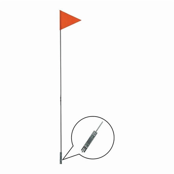Bike Flag W/ 1/4 in x 6 ft Pole and Mounting Bracket, Fiberglass, Orange