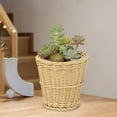 thumbnail image 4 of Cesta de maceta tejida para plantas de interior y exterior, maceta de ratán de imitación de plástico para suculentas, almacenamiento y decoración del hogar, 4 of 5