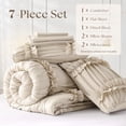 thumbnail image 5 of Lipa Full Comforter Set,7-Piece Bed in a Bag,Ruffled Design Bedding Set,Comforter,Flat Sheet,Fitted Sheet,Pillowcases and Shams,Beige, 5 of 10