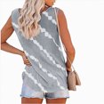 thumbnail image 5 of Kaprioy Womens Summer Tops Women's Summer Boho Tie Dye Sleeveless Tank Tops Button Blouse Loose Casual Striped Vest T-shirt Plus Size, 5 of 6