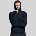 thumbnail image 4 of Men's Lightweight Jackets Sun Protection Plus Size Full Zip Long Sleeve Hooded Big & Tall Coat for Men Outwear Jackets with Pockets Navy XXL, 4 of 8