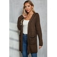 thumbnail image 6 of Eytino Hooded Cardigan Women Open Front Cardigan Chunky Knit Sweaters Oversized Long Sleeve Cardigan Outwear Coat Brown L, 6 of 11