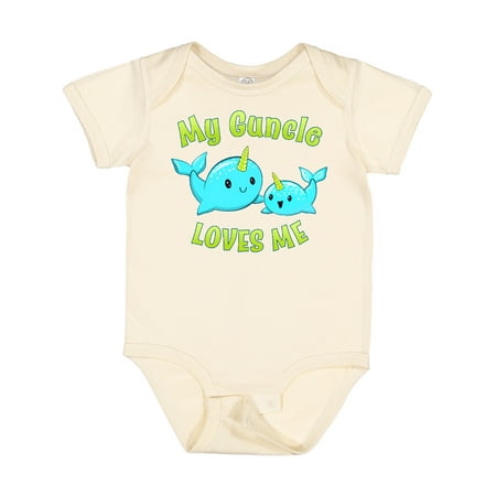 

Inktastic My Guncle Loves Me- Cute Narwhal Gift Baby Boy or Baby Girl Bodysuit