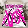 thumbnail image 2 of Erosebridal Geometry Lines Twin Sheet Sets,Modern Abstract Art Bedding Twin Size,Gradient Black Pink Bed Sheets Set Twin Size,Lightweight Bedroom Decorative,3-Piece, 2 of 7