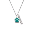 thumbnail image 2 of Delight Jewelry Silvertone Large Teal Paw Silvertone Always My Sister Bar Charm Necklace, 23", 2 of 4