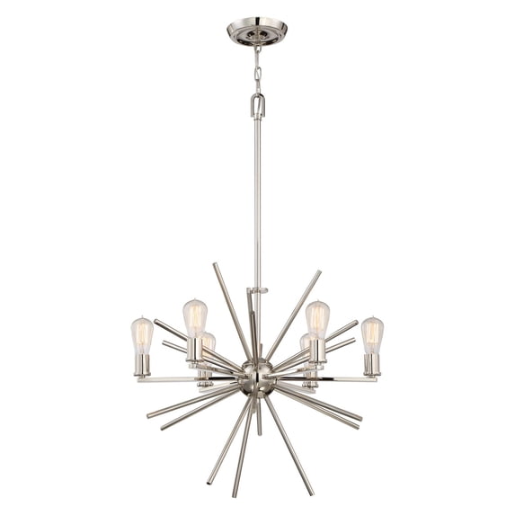 Quoizel Uptown Cage Chandelier with 6 Lights in Imperial Silver