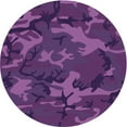 thumbnail image 1 of Ahgly Company Indoor Round Patterned Dark Orchid Purple Area Rugs, 3' Round, 1 of 6