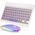 thumbnail image 1 of Innotech SC Combo de Teclado y Mouse Bluetooth Recargable, Retroiluminado a 7 Colores, Juego de Teclado de Mouse Inalámbrico Compacto Portátil Ultradelgado para Android, Windows, Tableta, Teléfono Celular, iPad 13 y Superior, Morado, 1 of 8