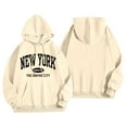thumbnail image 4 of Bibifish Hoodies For Women New York City Letter Print Hoodies Long Sleeve Drawstring Hoodies Oversized Fleece Pockets Tops, 4 of 4