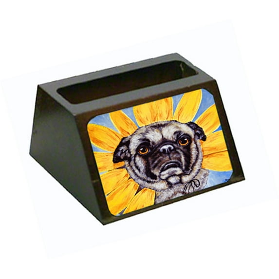 Sunflower Pug Business Card Holder AMB1058BCH