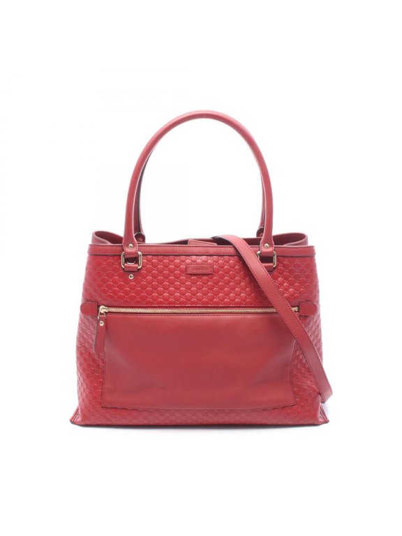 Pre-Owned Gucci Microguccissima 2-Way Tote Bag/Handbag, Leather, Women's, Red, 510290