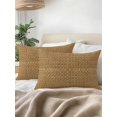 thumbnail image 3 of Outdoor Pillows Waterproof, Farmhouse Bedding Throw Pillows with Insert for Couch Sofa Bed, Country Chic Plaid Gingham Burlap Texture 12x20 Inch Pillowcases Decorative Camping Patio Pillow Set of 1, 3 of 8