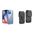 thumbnail image 1 of Ultra Clear Case (MagSafe Compatible) and Belt Holster Pouch for Apple iPhone 14 Pro Max - Black, 1 of 9