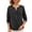 a-Black37171, variant on VNKIDY Women Shirts Summer Solid Color Lightweight Loose Fit Blouse Long Sleeve V Neck Shirt With Button Details For Everyday Wear Stylish Tops