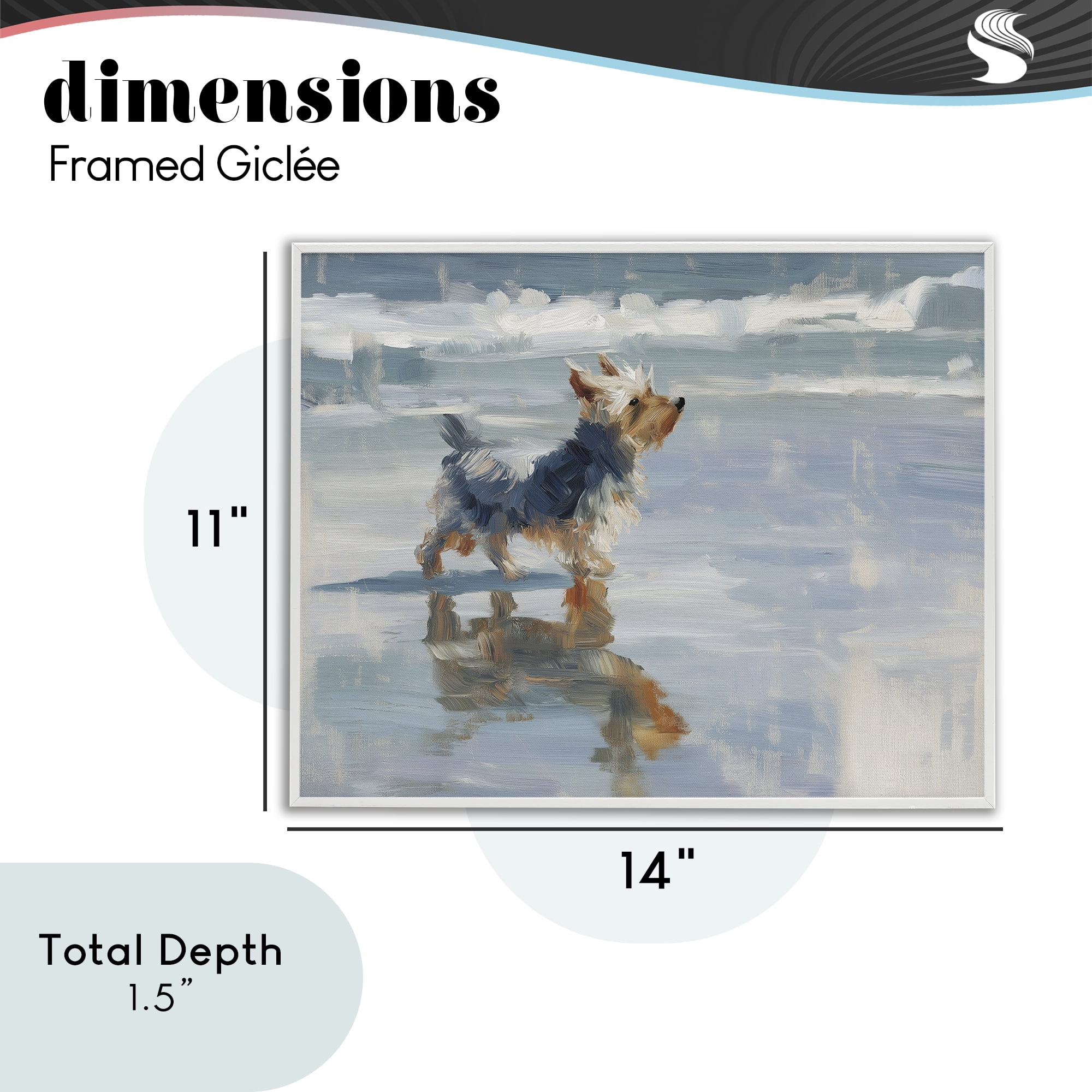 Stupell Industries Yorkie's Quiet Moment White Framed Giclee Art, design by Svetlana Aleynikova