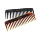 thumbnail image 1 of Parcelona French Fluffy - Juego grande de 2 peines para desenredar el cabello con concha de tortuga y celuloide de color negro con dientes anchos y volumen, 1 of 4