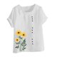 thumbnail image 4 of Vestidos Casuales Para Mujer, Blusas De Mujer De Moda Blusa informal de lino con cuello redondo y manga corta con botones para mujer, talla grande, estampada, 4 of 4
