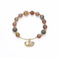 thumbnail image 1 of Pulsera de concha de piedra natural (tamaño 14-19 cm), pulsera con dijes de cristal de colores, pulsera elástica, joyería de piedras preciosas, 1 of 4