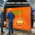 thumbnail image 6 of 6' x 8' Welding Screen with Frame, Flame-Resistant Yellow Vinyl Curtain with 4 Swivel Wheels (2 Lockable) & Clear Window for Workshop/Industrial Safety, 6 of 11