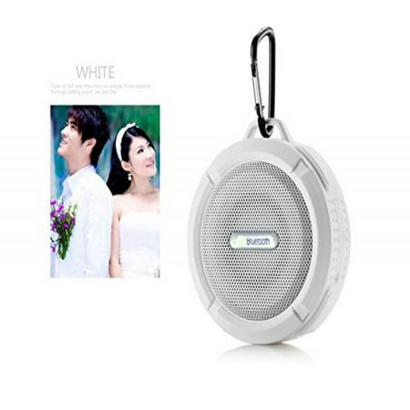 Personalized Gift Speakers - Gift Pro C6 Portable Waterproof Wireless Bluetooth Speakers Built-in Micphone Support/Waterproof Speaker FM Micro SD TF Card Speakers Bluetooth Clip On Speaker - White