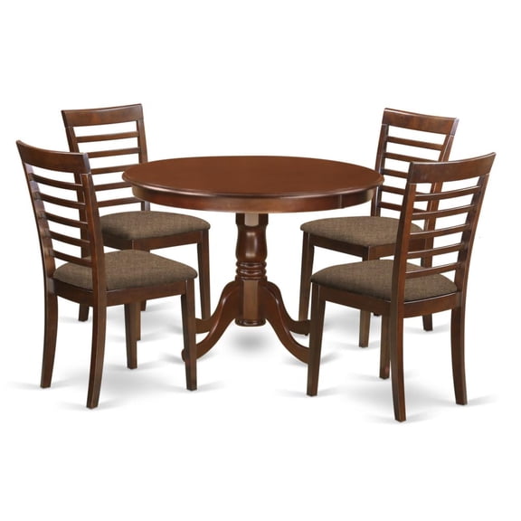 Hartland 5 Piece Straight Ladderback Dining Table Set