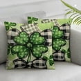 thumbnail image 2 of Nawypu St Patricks Day Pillow Covers Watercolor Green Lucky Clover Shamrock Grey Buffalo Plaid Decorative Throw Pillow Cases Farmhouse Decoration for Sofa Couch Bed&nbsp;2pc, 2 of 6