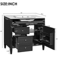 thumbnail image 3 of 36-inch Ceramic Sink - Smooth Drawer Operation - Bathroom Vanity - Modern Minimalist Decor, 3 of 7