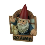 Things2die4 resin wall sculptures grumpy gnome and squirrel rude gesture go away wall hanging 6.75 x 8.75 x 3 inches Multi-colored